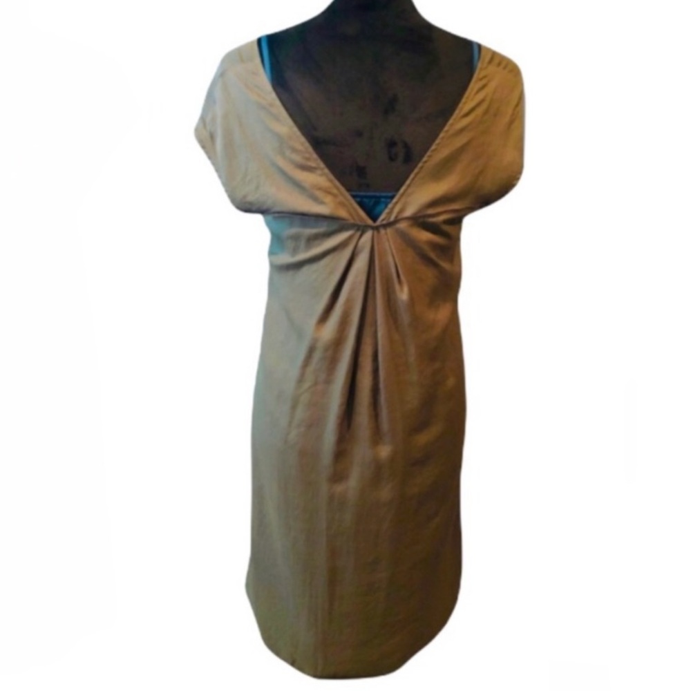 BNX Layered Dress Blue Slip Embellished Tie Waist & satin belt retail NWT $172 - Picture 4 of 12